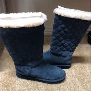 Like new-Michael Kors Blue Suede Boots-size 8